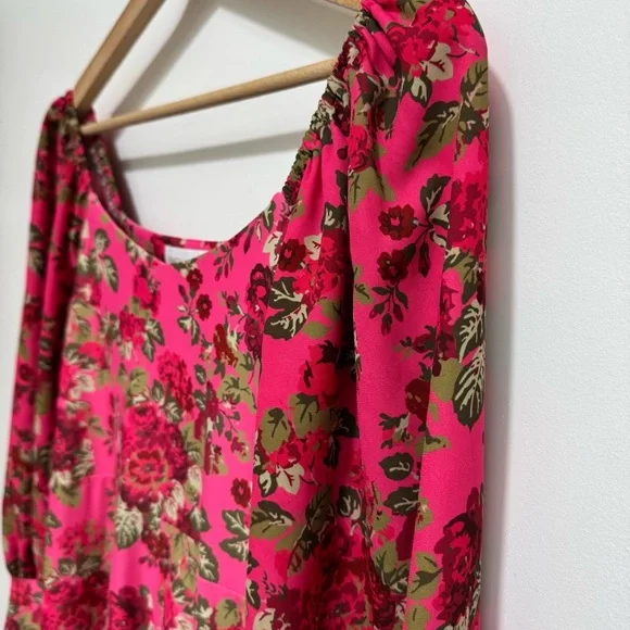 Smith & Quinn The Marigold Midi Dress Women Small Floral Balloon Sleeve Square N - Picture 4 of 13